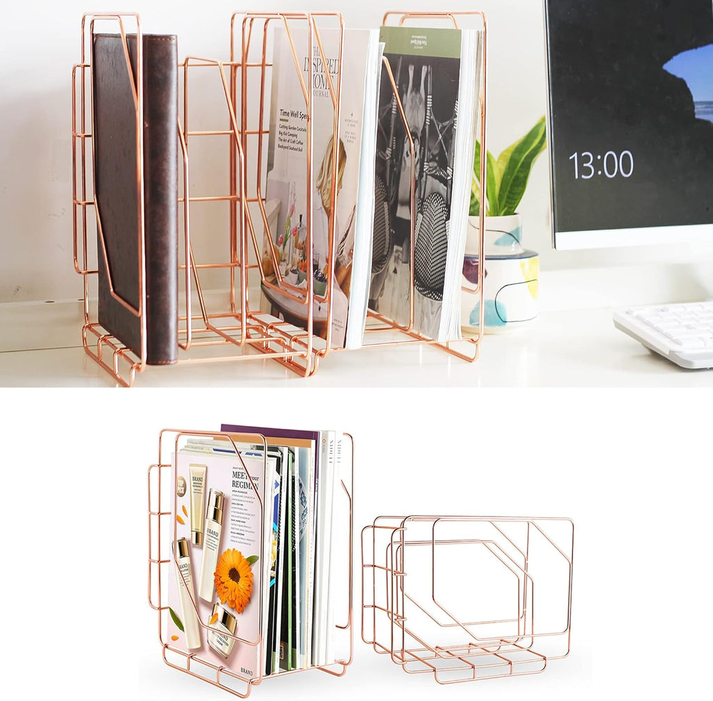 Black Metal 2 Pack 3 Compartment File Organizer I540389