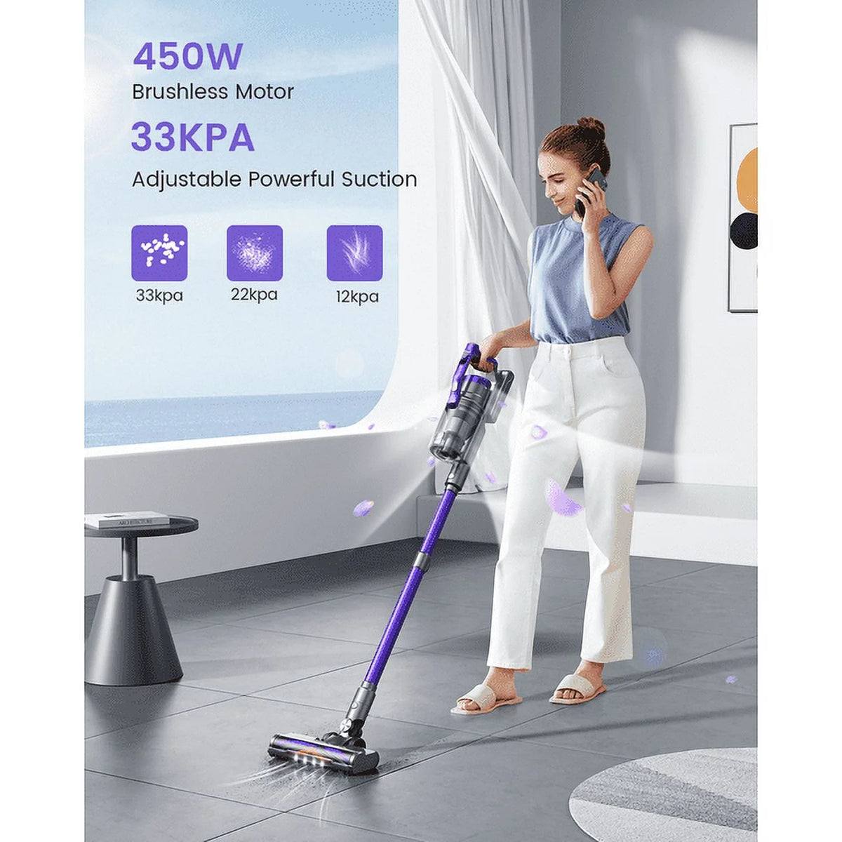 Cordless Stick Vacuum Cleaner 450W 33KPa Lightweight L47830