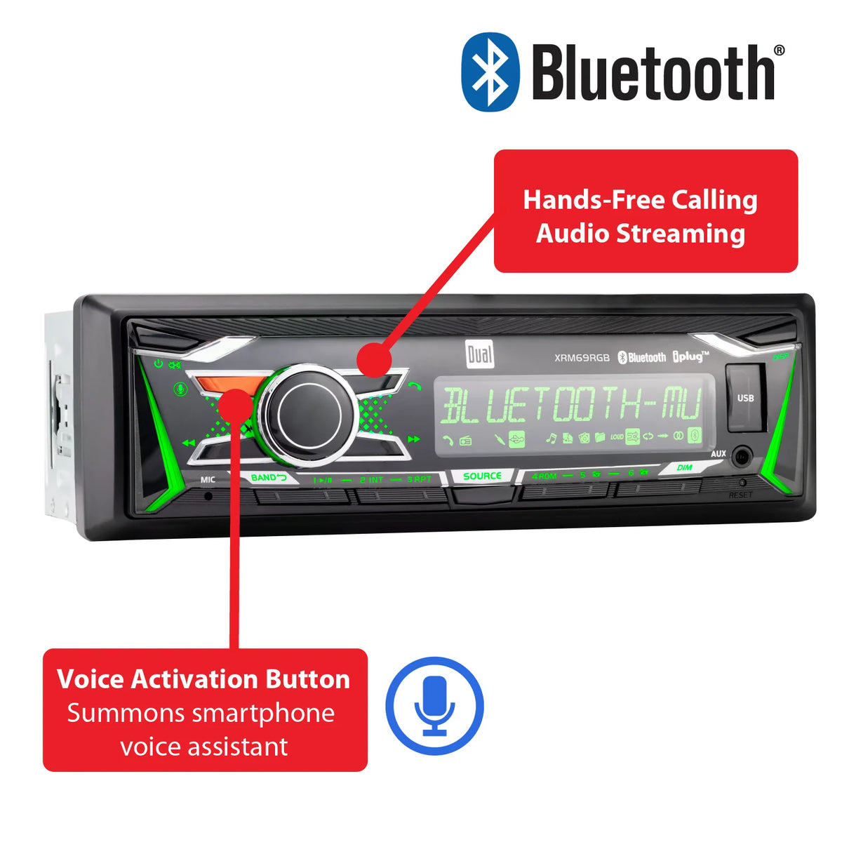 Single DIN Car Stereo Digital Media Receiver with Bluetooth C850527