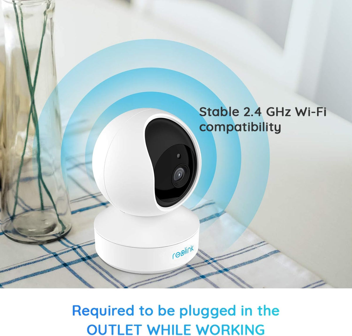 3MP HD Plug-in Indoor WiFi Security Camera, Pan Tilt, Night Vision, Pack of 2 N464875