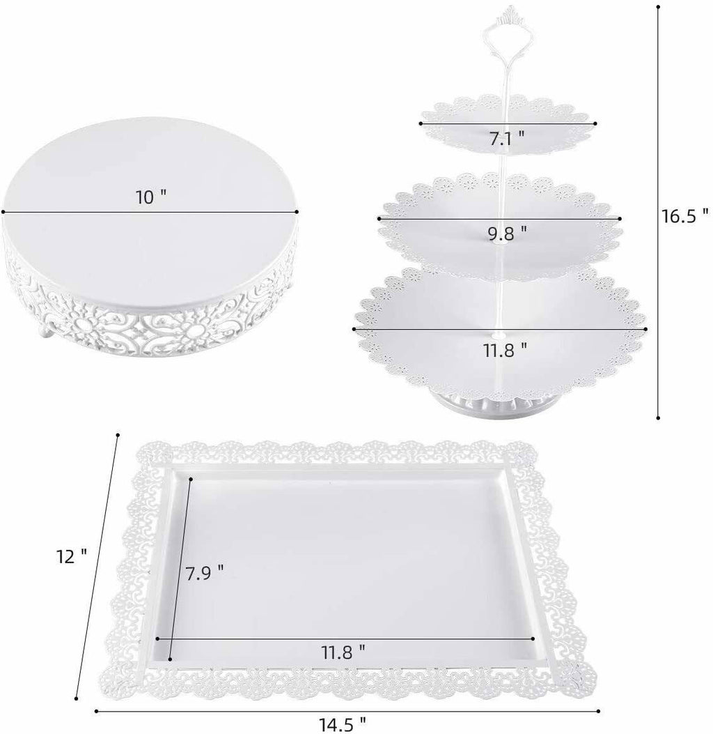 White 3 Pieces Cake Stand Set F9630
