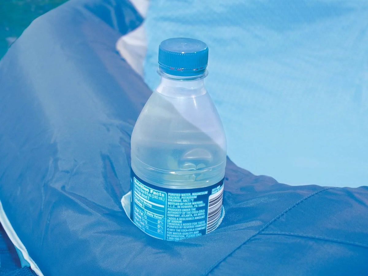 Blue Inflatable Floating Pool Lounger with Cup Holder E99241