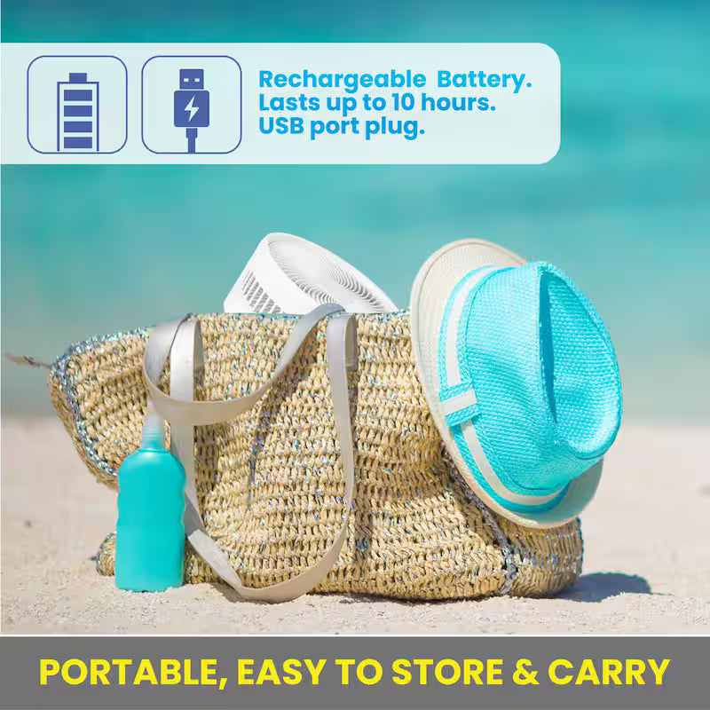 2-in-1 Adjustable-Height 40 in. Portable Rechargeable 3-Modes Pedestal Fan C308