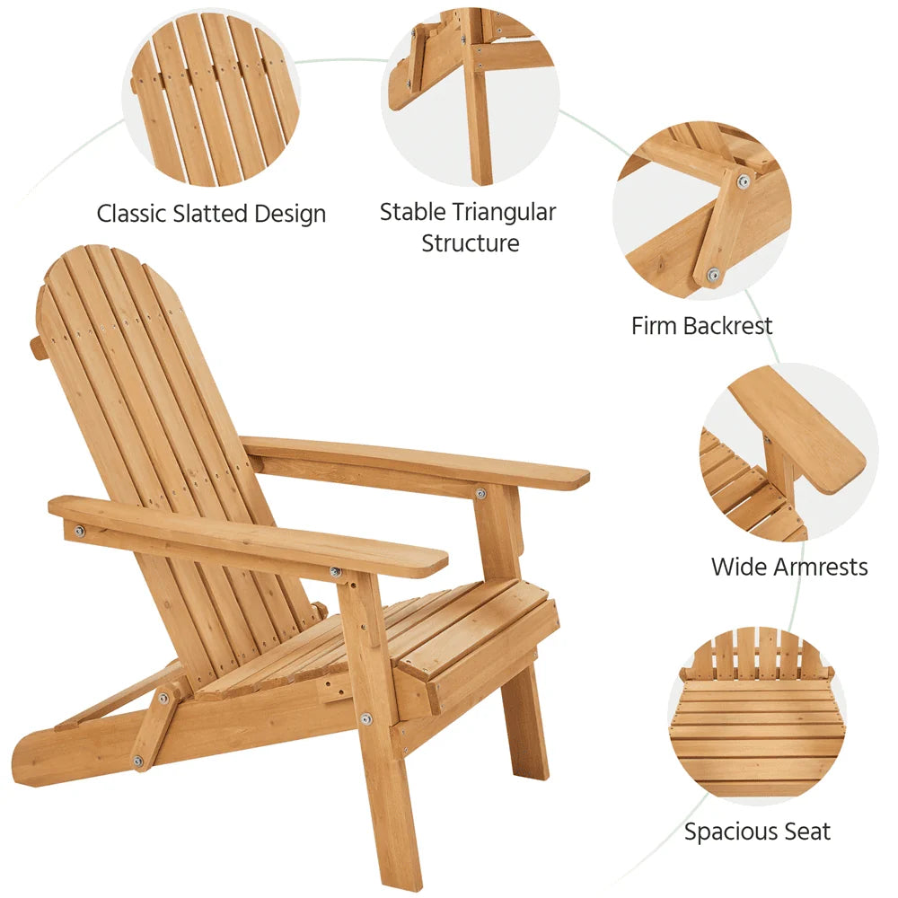 Solid Wood Folding Adirondack Chair E432
