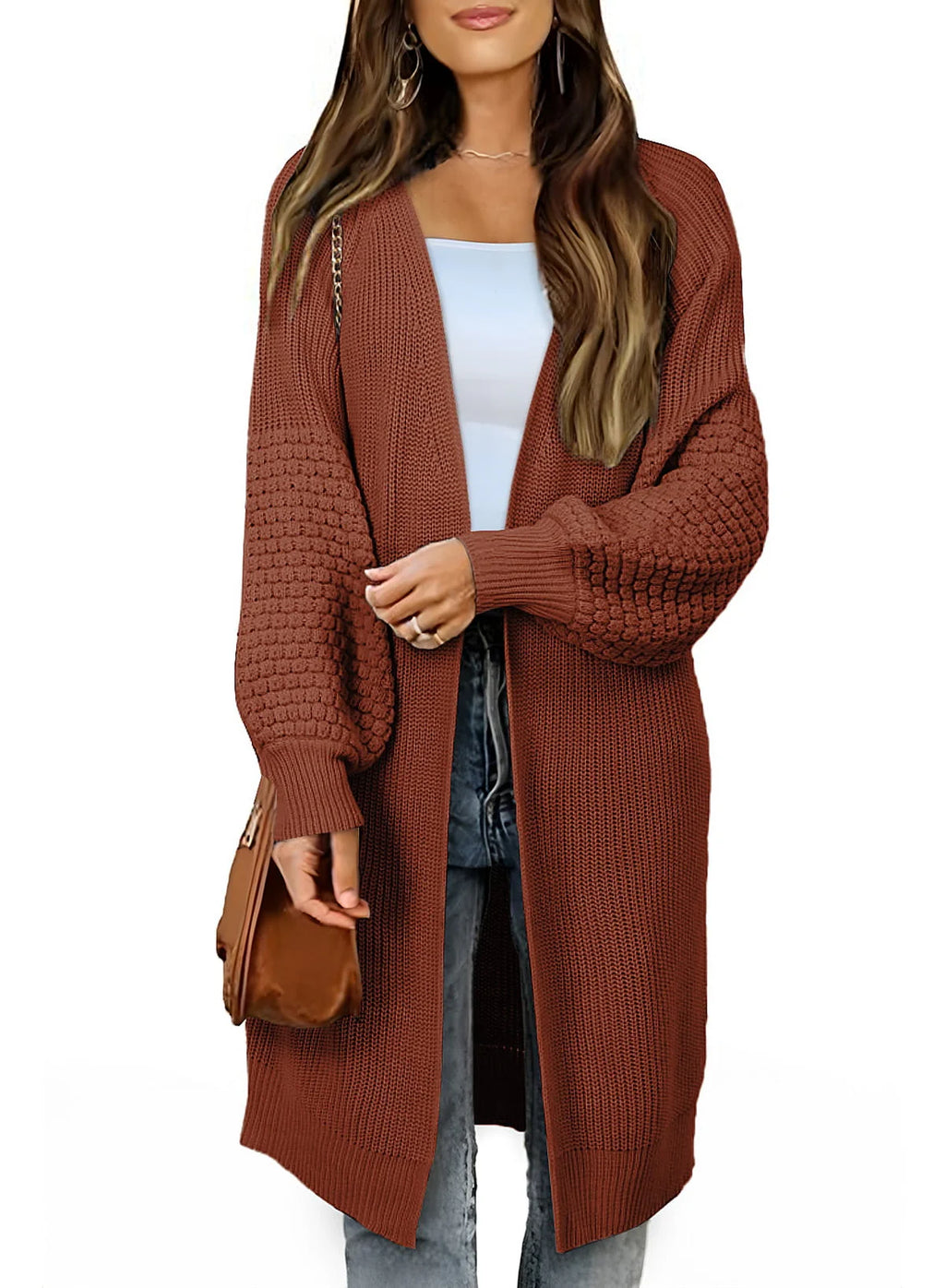 Oversized Cable Knit Cardigan E7932