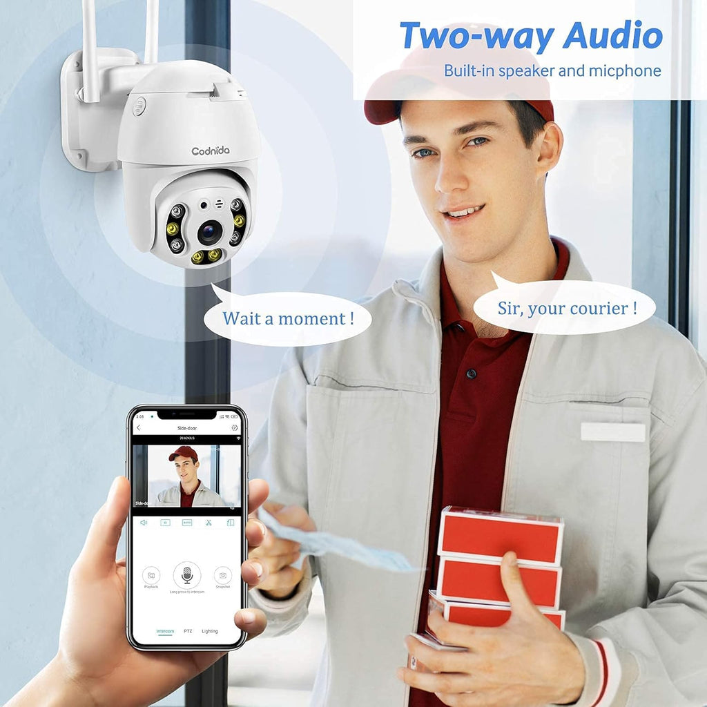 Outdoor Pan Tilt Wireless WiFi Security Camera 1080P PTZ Dome B4623