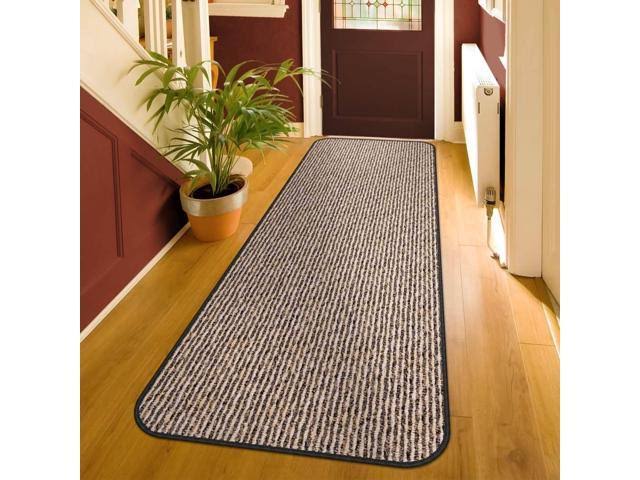 Skid-Resistant Carpet Runner Black Ripple 6 ft. x 27 in. R463973