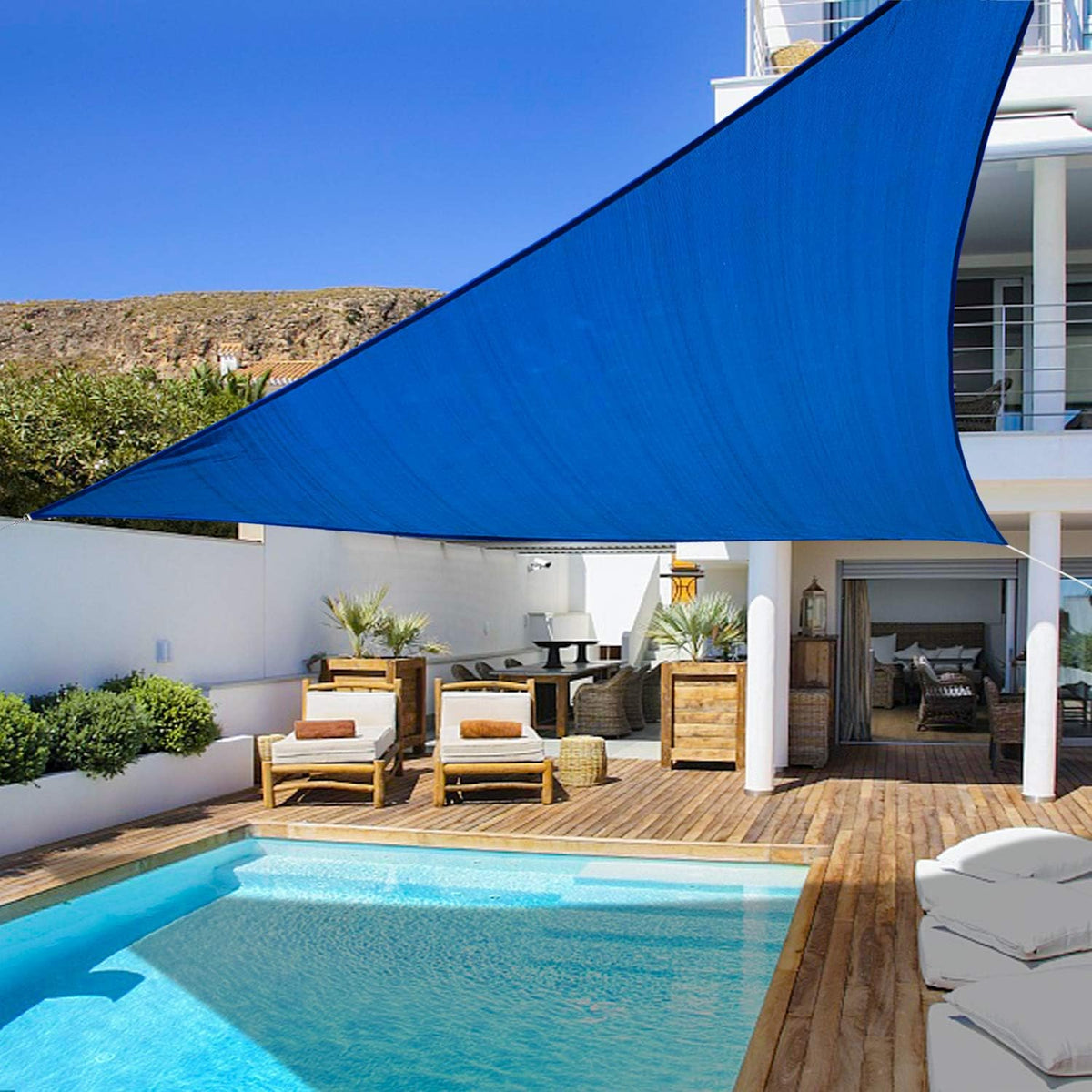 Rectangle Sun Shade Sail Canopy 16'X20' Permeable Shade Cloth C7212