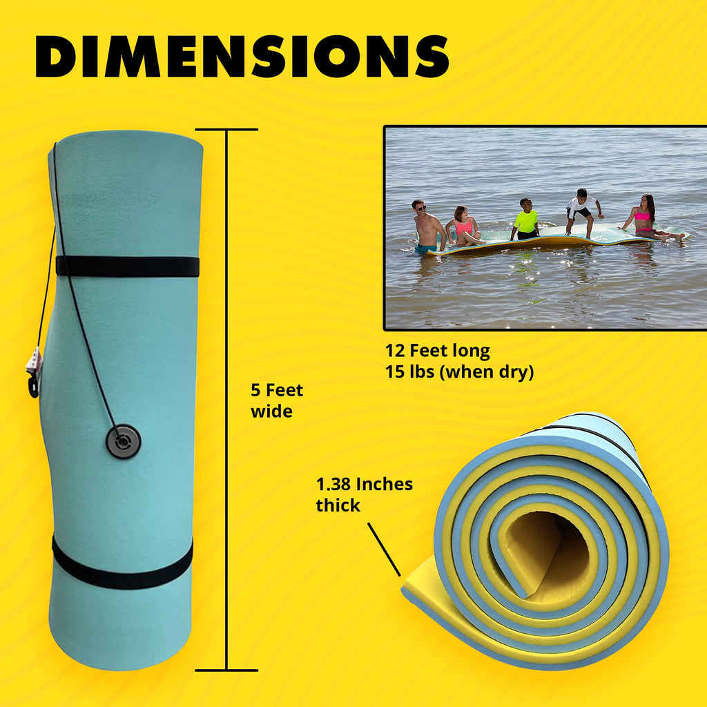 5 x 12 Ft Teal Water Floating Lounge Mat L7062
