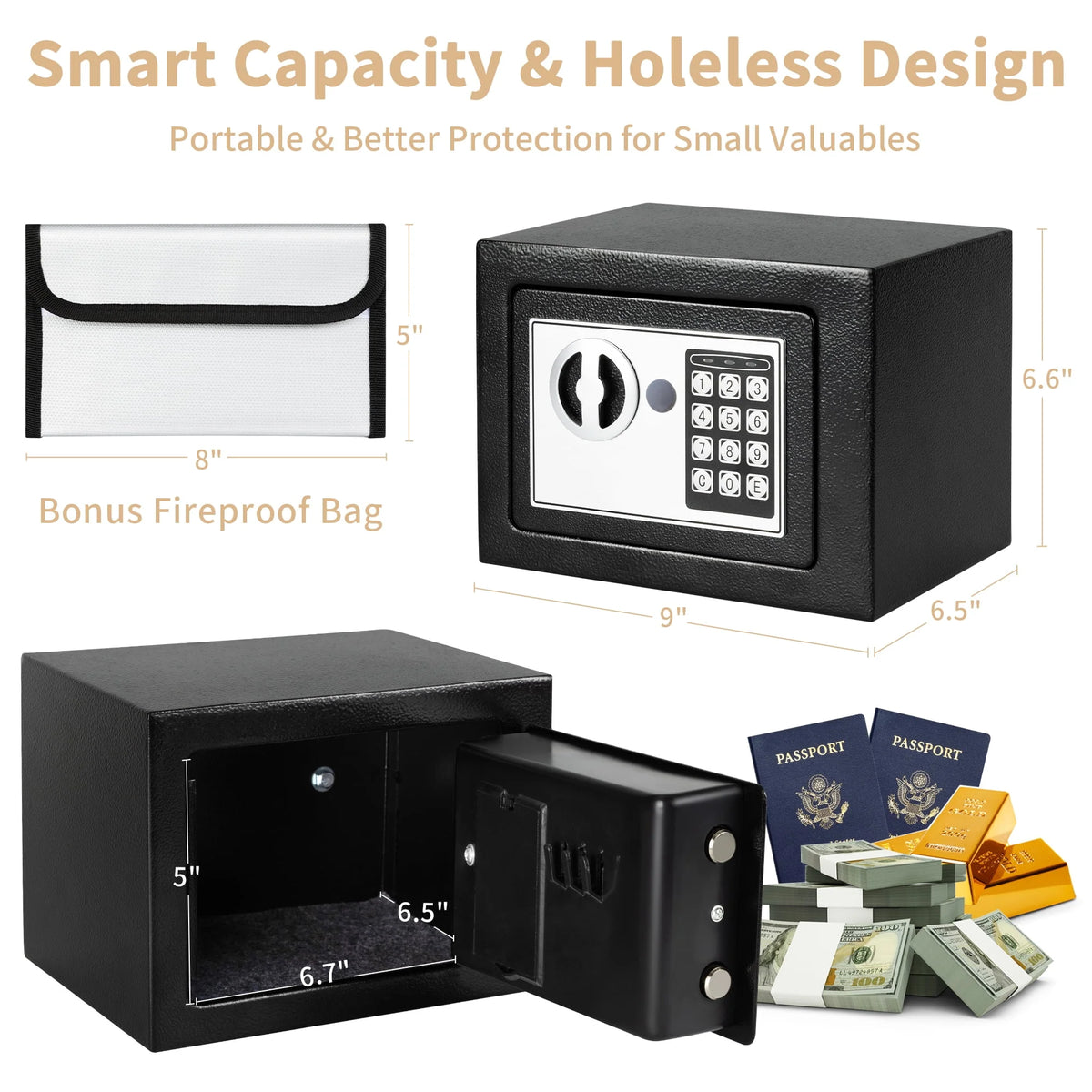 0.2 Cubic Feet Electronic Digital Steel Safe Box R83238