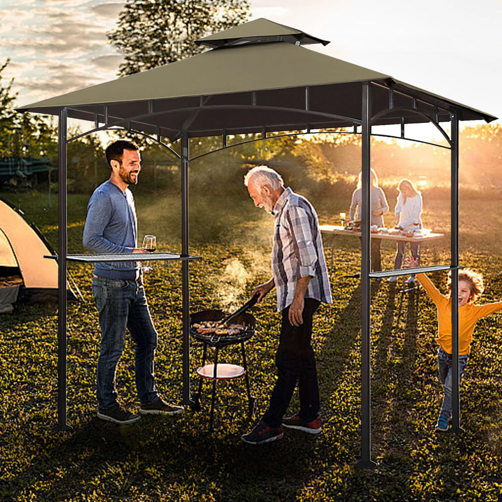 5x8 Double Tiered Grill Gazebo Replacement Canopy V692305