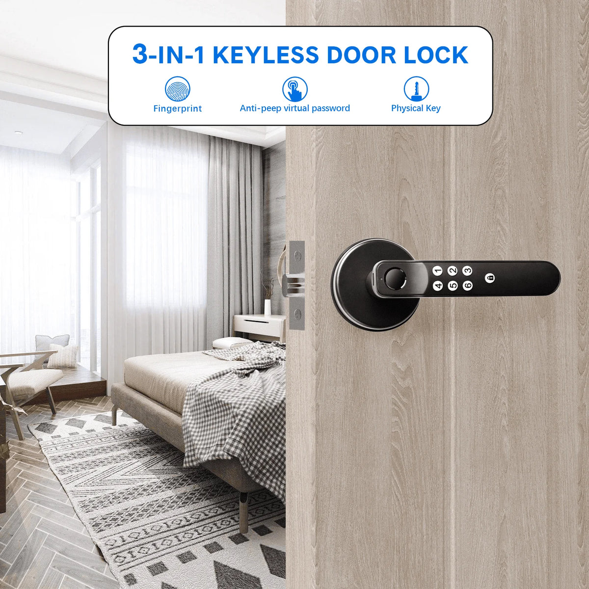 Fingerprint Keyless Entry Door Lock with Keypad E461