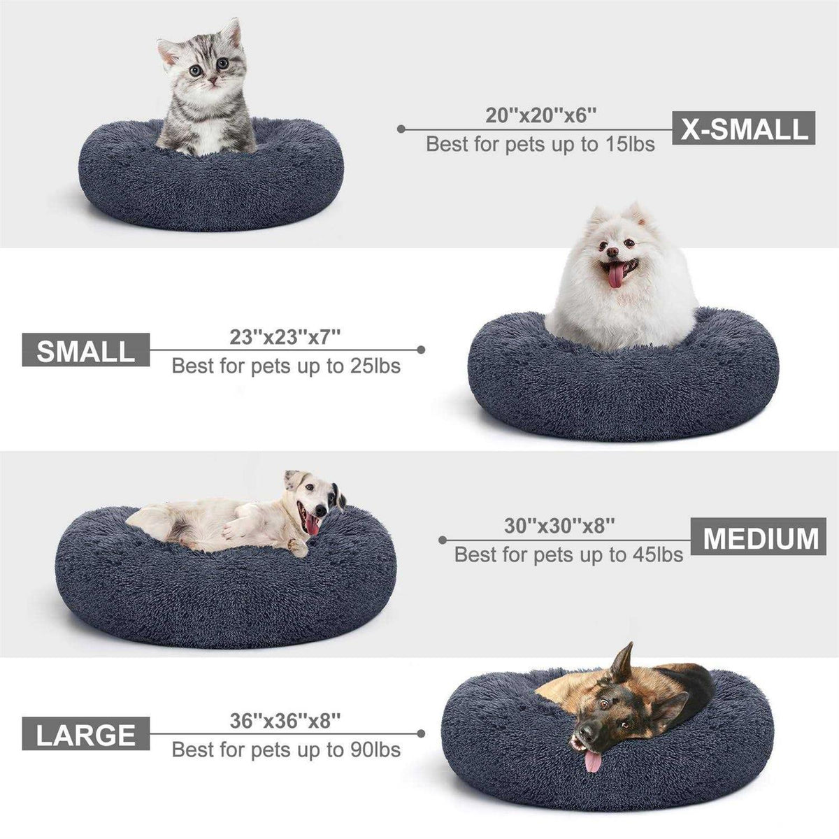 Orthopedic Donut Cuddler Round Dog Bed G67488