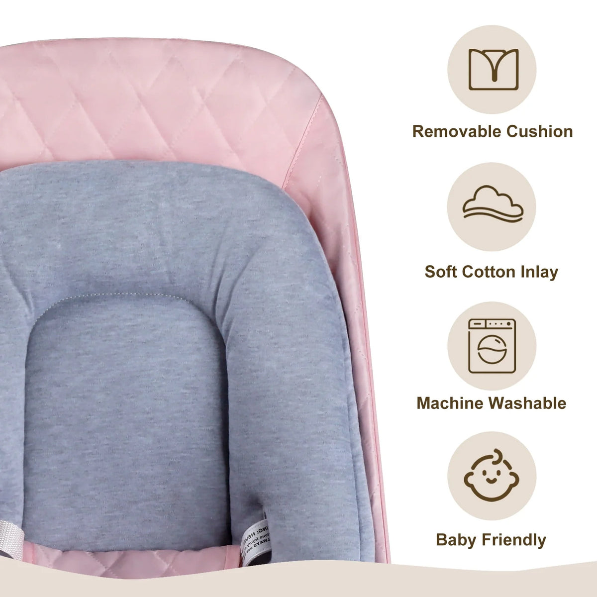 Baby Bouncer 3 in 1 Folding Rocker Seat Grey X180
