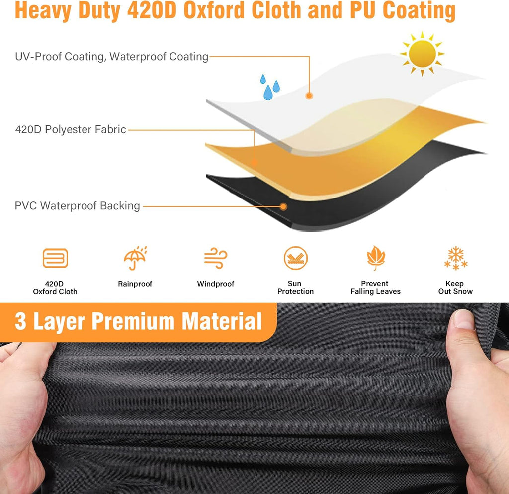 126 inch Waterproof Heavy Duty 420D Oxford Cloth UTV Cover P2952