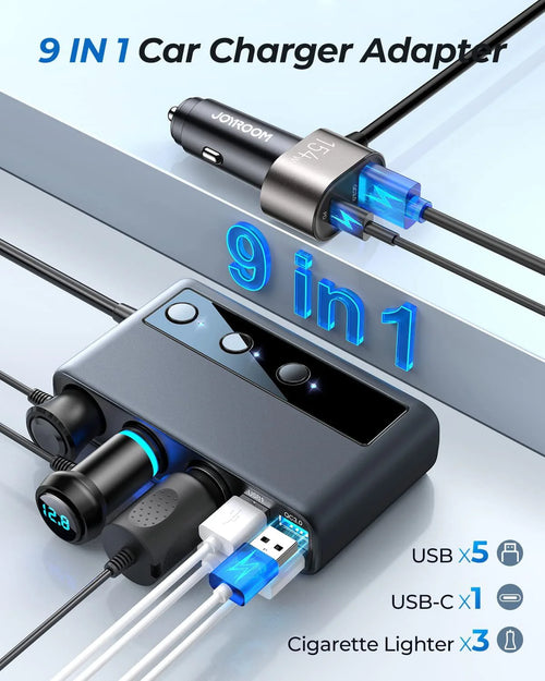 3 Socket 154W PD & QC 3.0 USB Car Charger O583