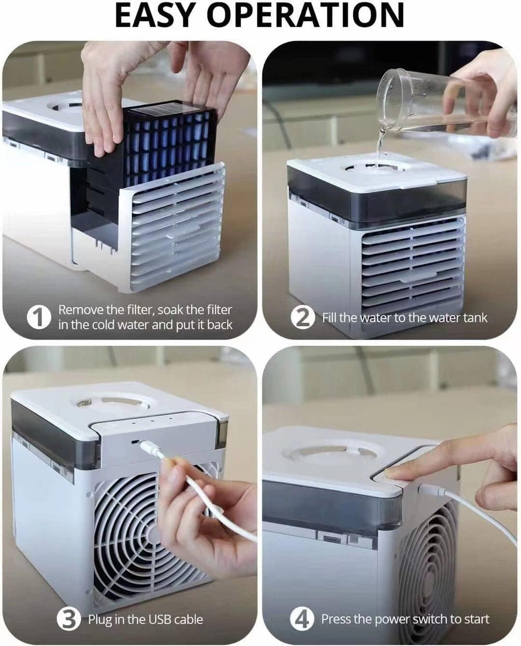 Portable Air Cooler 3-Speed Humidifier W7852