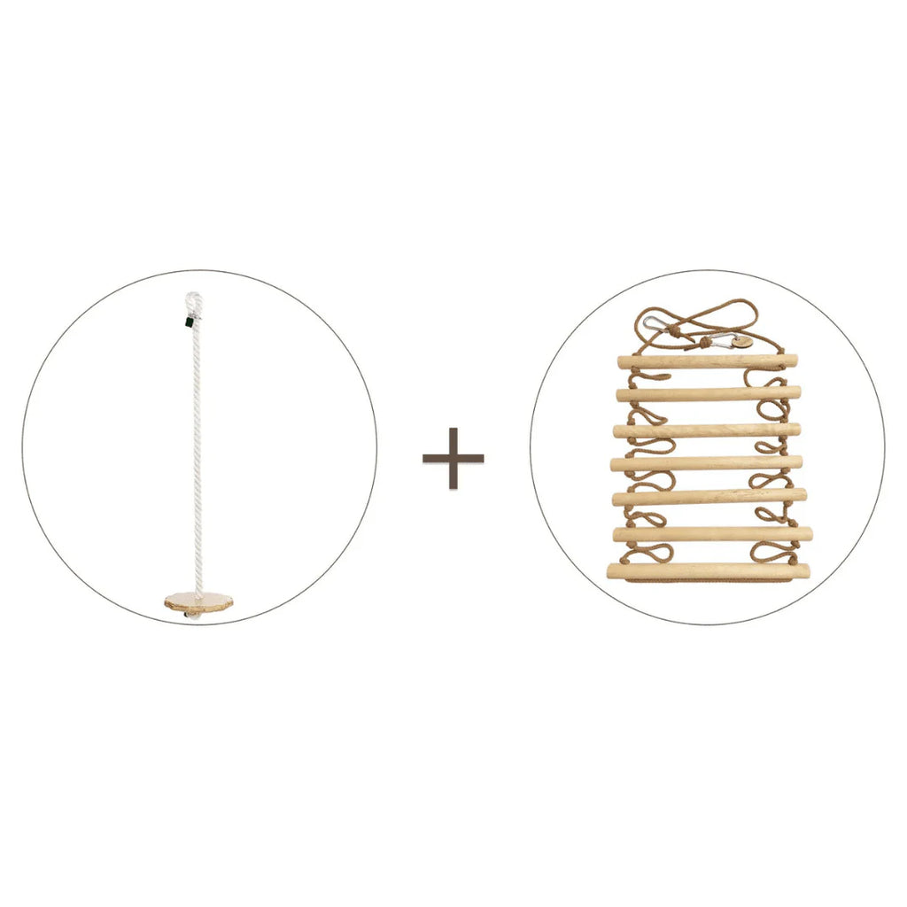 2-in-1 Rope Swing and Ladder Set for Kids F781640