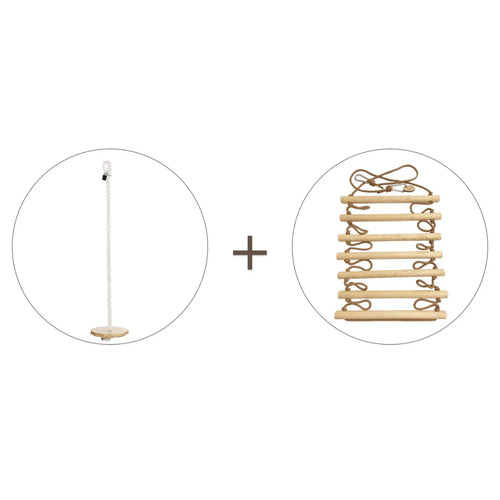 2-in-1 Rope Swing and Ladder Set for Kids F781640