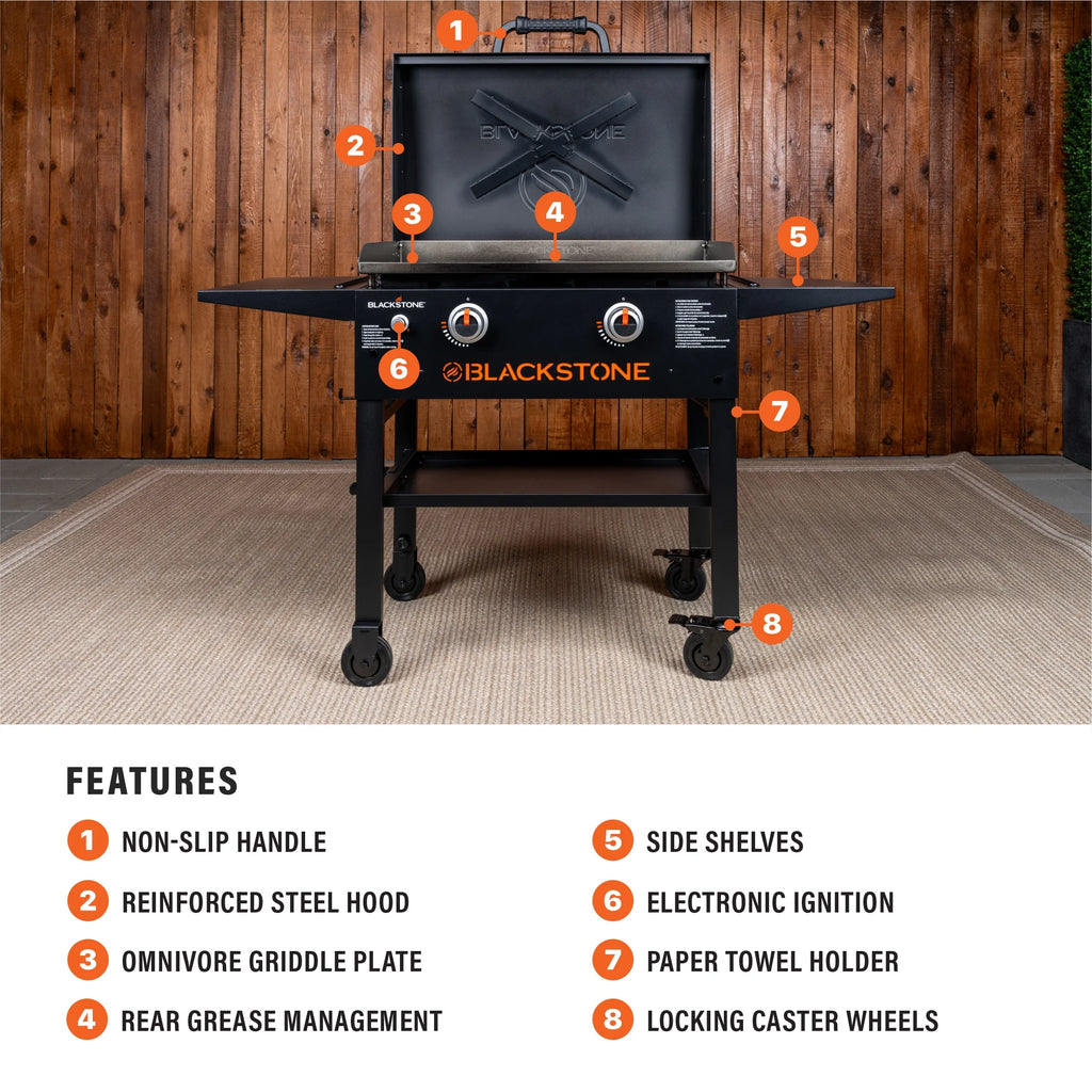 2-Burner 28” Propane Griddle with Hood J51069