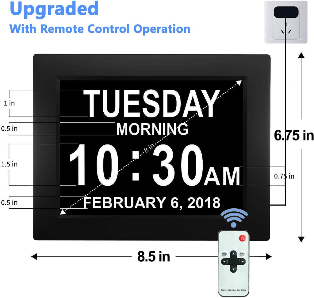 Digital Calendar Alarm Day Clock with Remote Control E1501