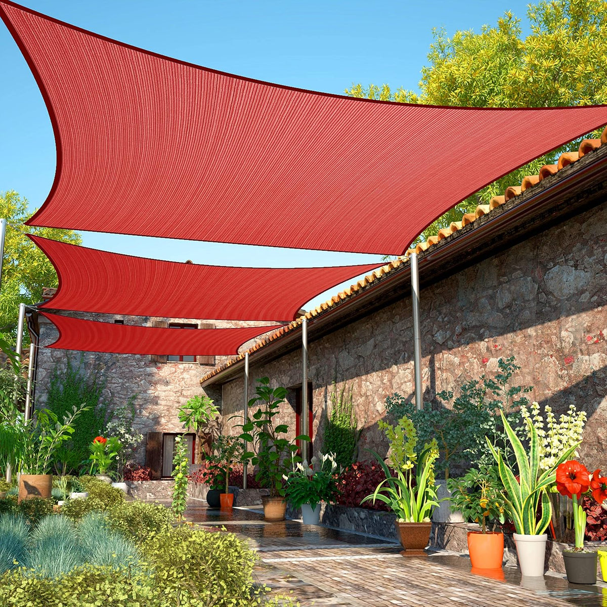 14' x 20' Beige Rectangle Sun Shade Sail T472