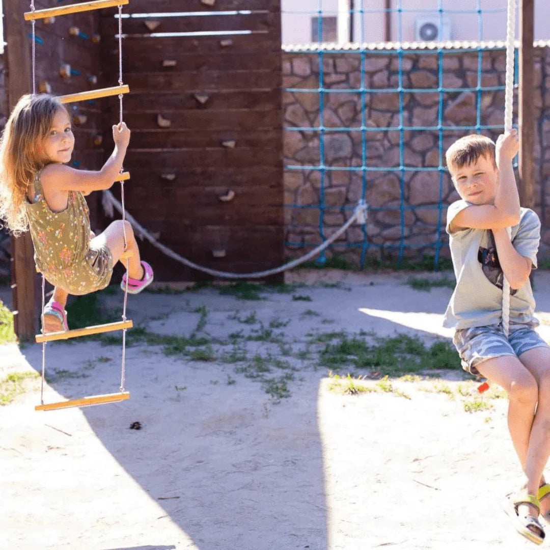 2-in-1 Rope Swing and Ladder Set for Kids F781640