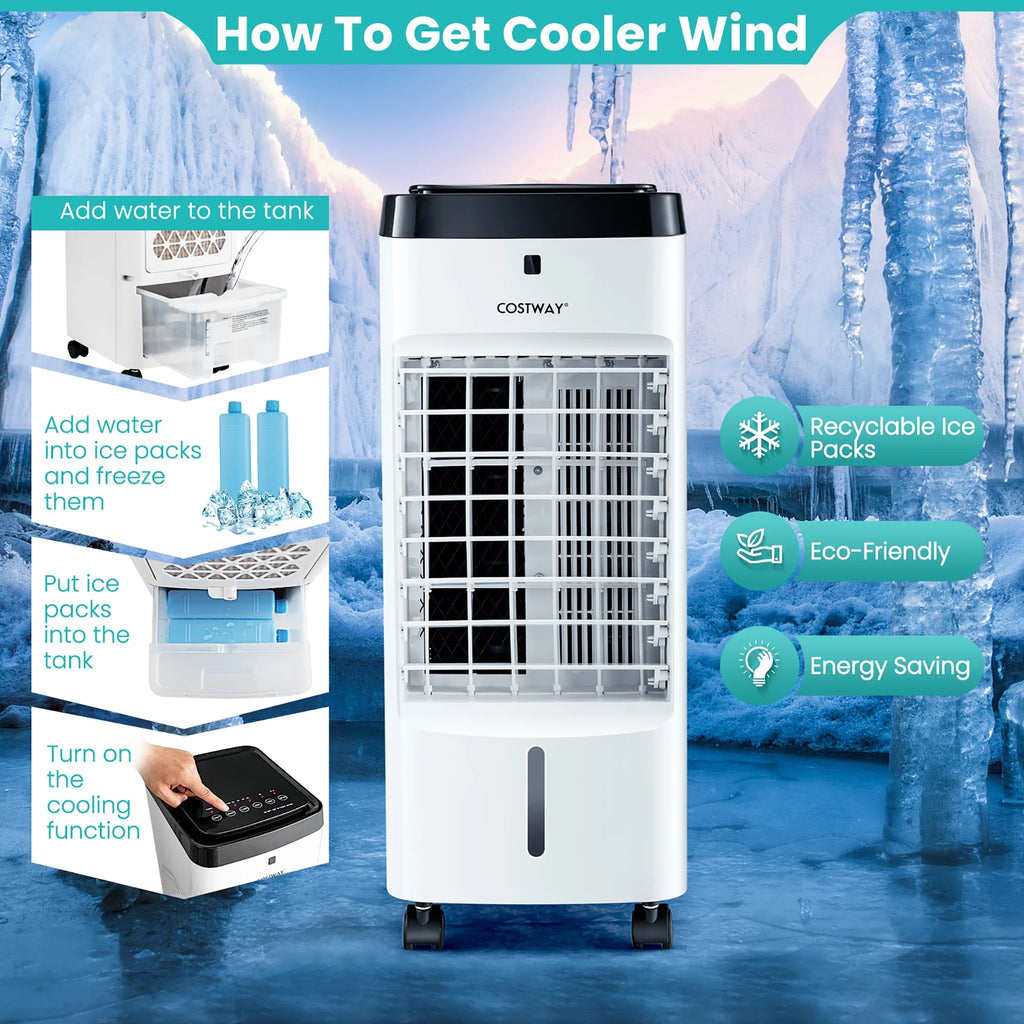 4-in-1 Evaporative Air Cooler with Fan Humidifier G935894