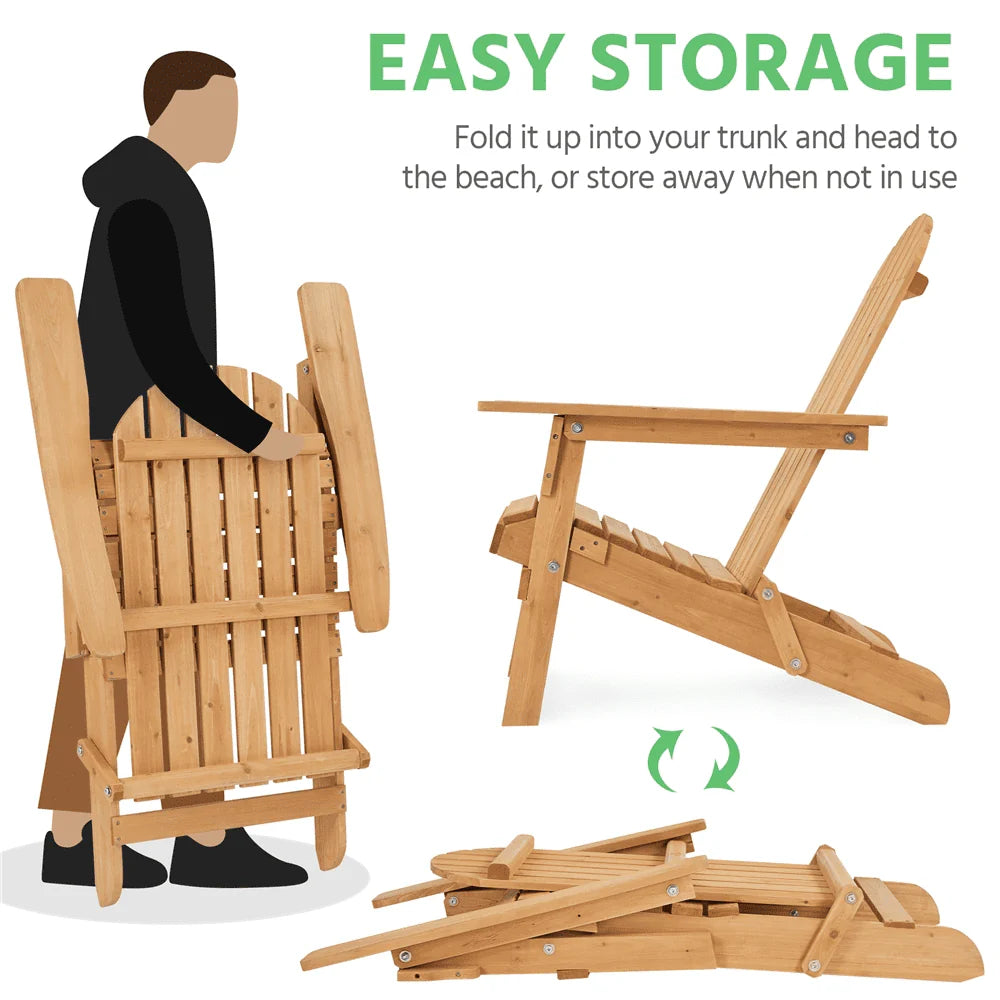 Solid Wood Folding Adirondack Chair E432