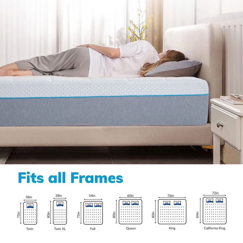 14 inch Medium Firm Gel Memory Foam Queen Mattress A71648