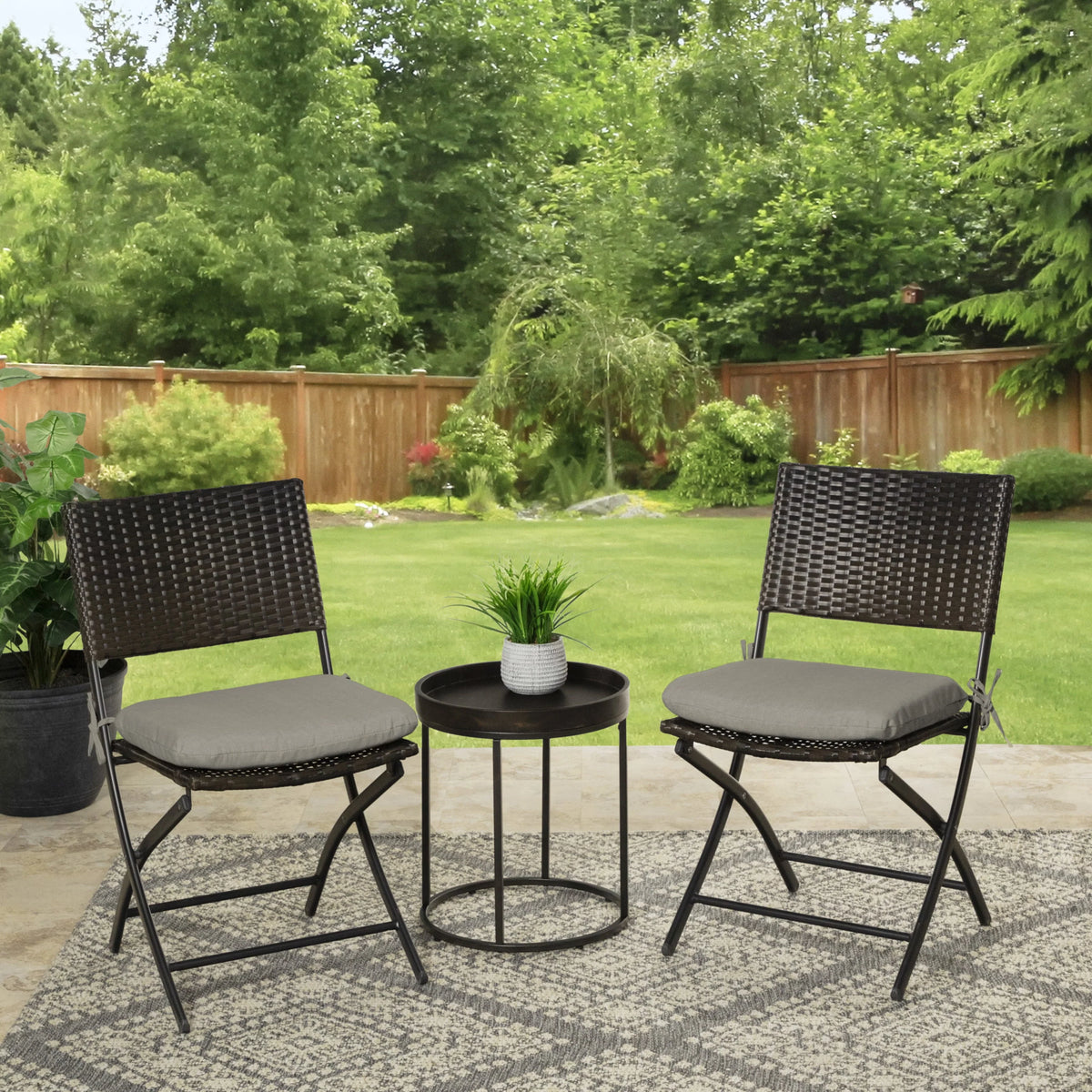 Navy Blue Rectangle Outdoor Seat Pad 2 Pack O514286
