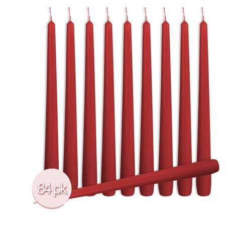 14 inch Red Dripless Taper Candles 84 Pack D31476