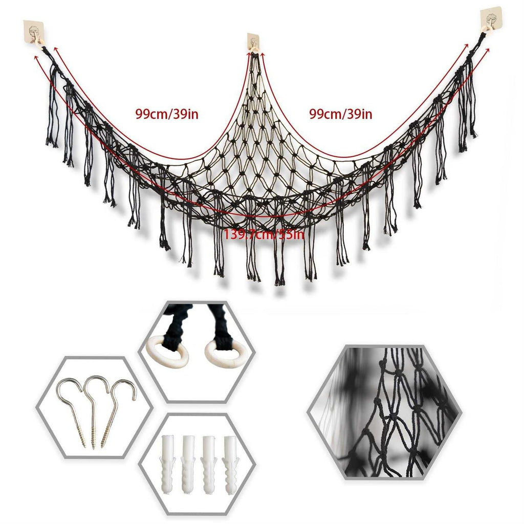 Large Toy Hammock Macrame Stuffed Animal Storage K5096