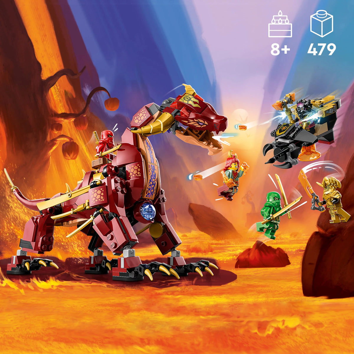 Transforming Lava Dragon Building Toy Set with Minifigures Y473706