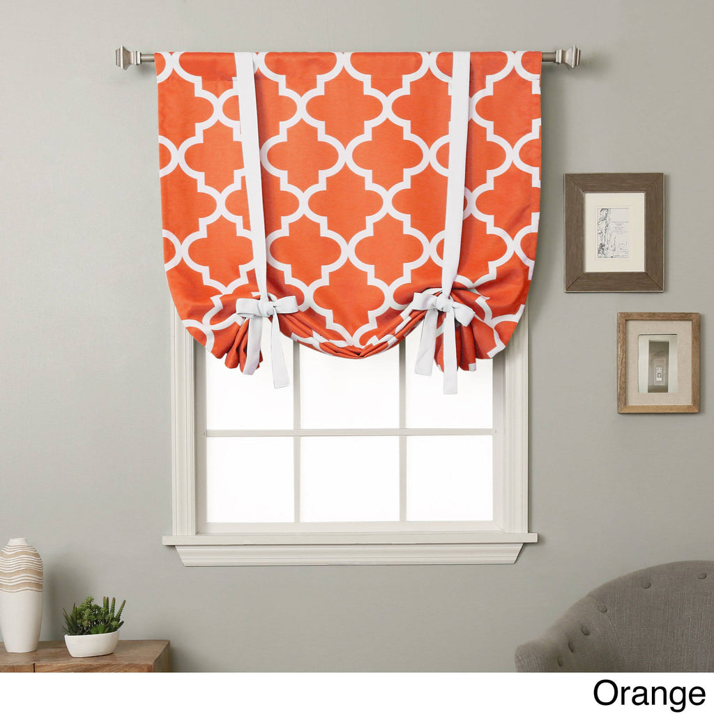 63-inch Moroccan Print Room Darkening Tie-Up Window Shade Y615