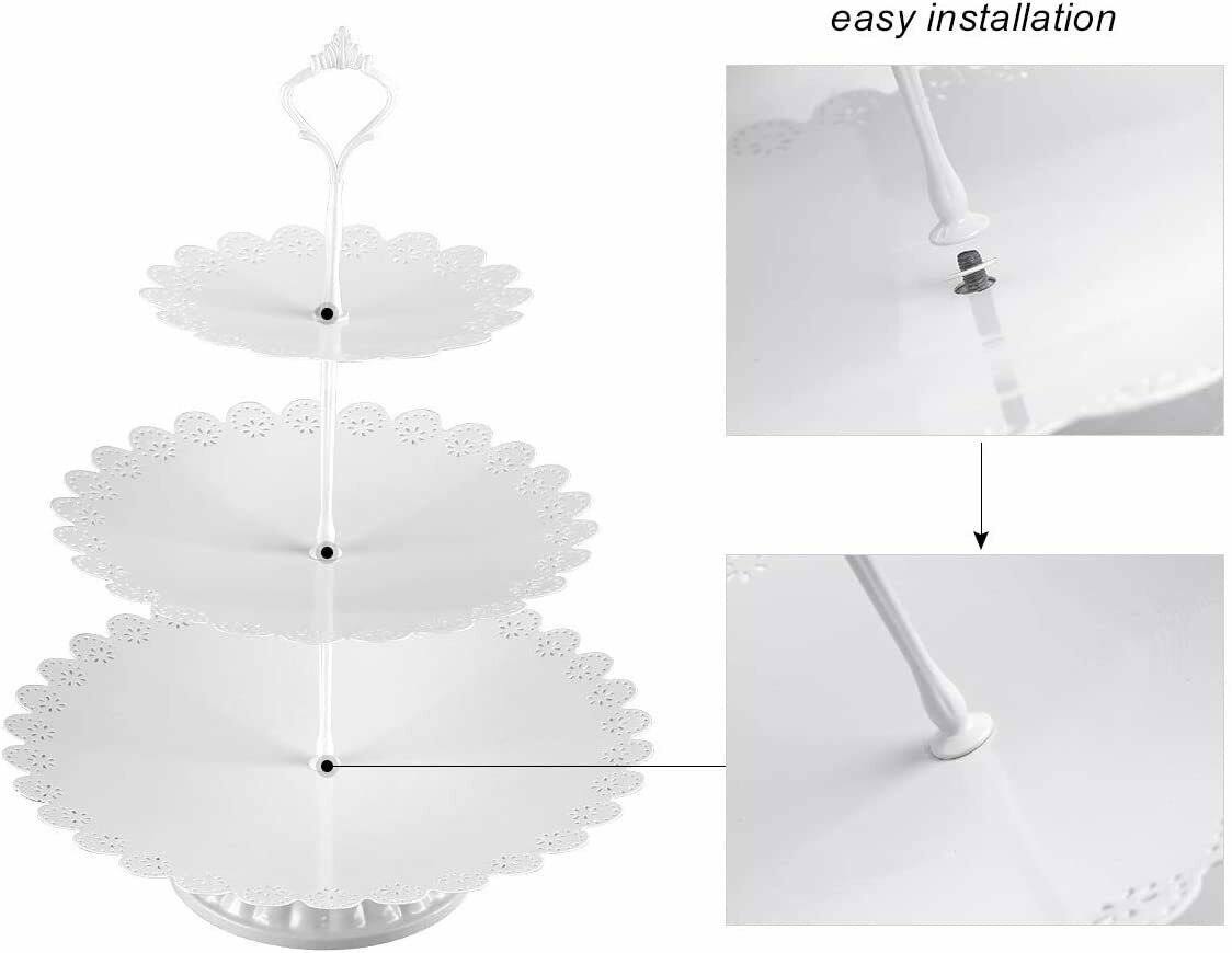 White 3 Pieces Cake Stand Set F9630