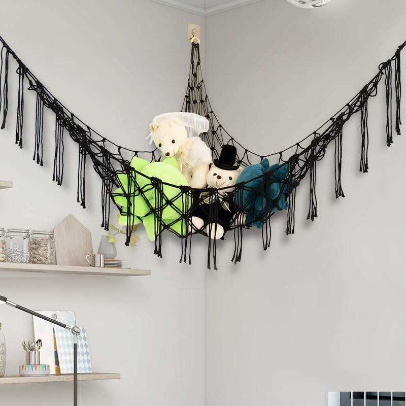 Large Toy Hammock Macrame Stuffed Animal Storage K5096