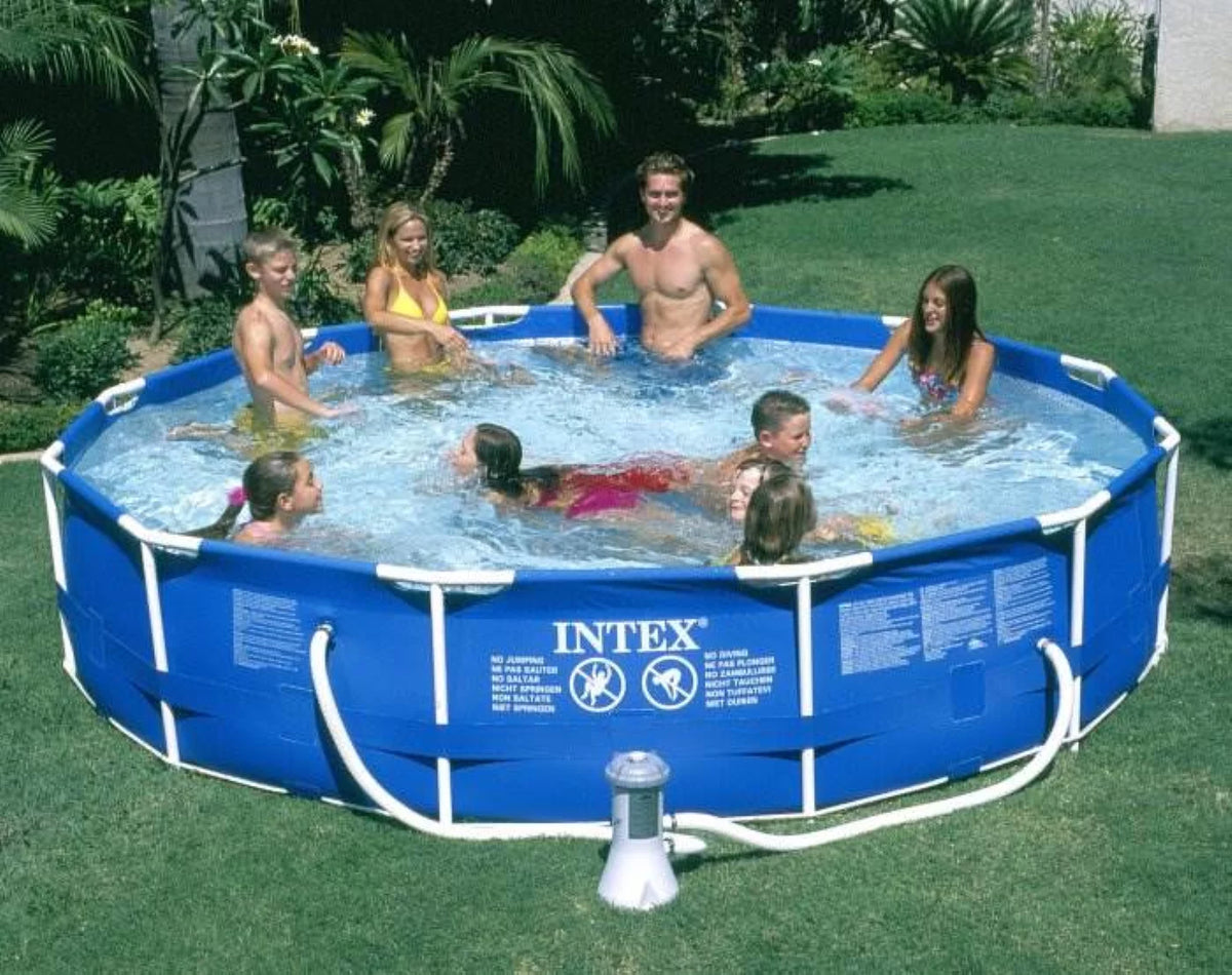 12ft x 30in Metal Frame Round Swimming Pool Set J381