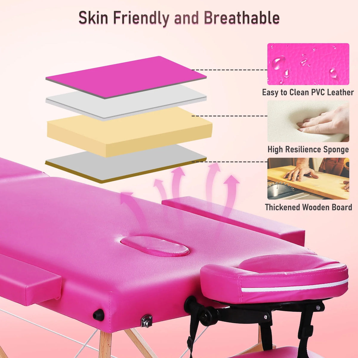 Portable Adjustable Height Massage Table 496LB X304