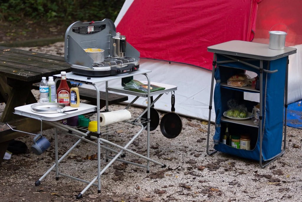 Camp Kitchen Cooking Stand with Three Table Tops C1139