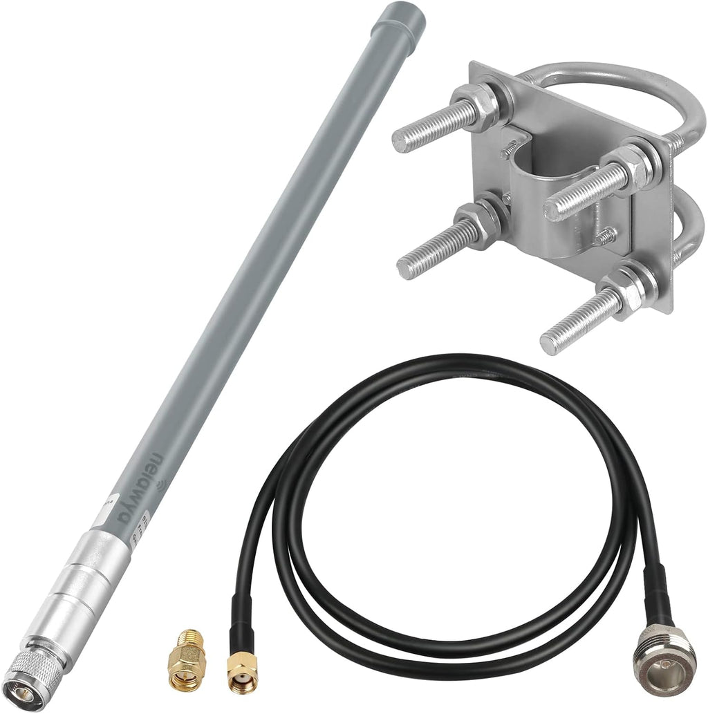 8dBi LoRa Antenna 915Mhz Omni-Directional with 10ft LMR200 Cable White 110cm E28994