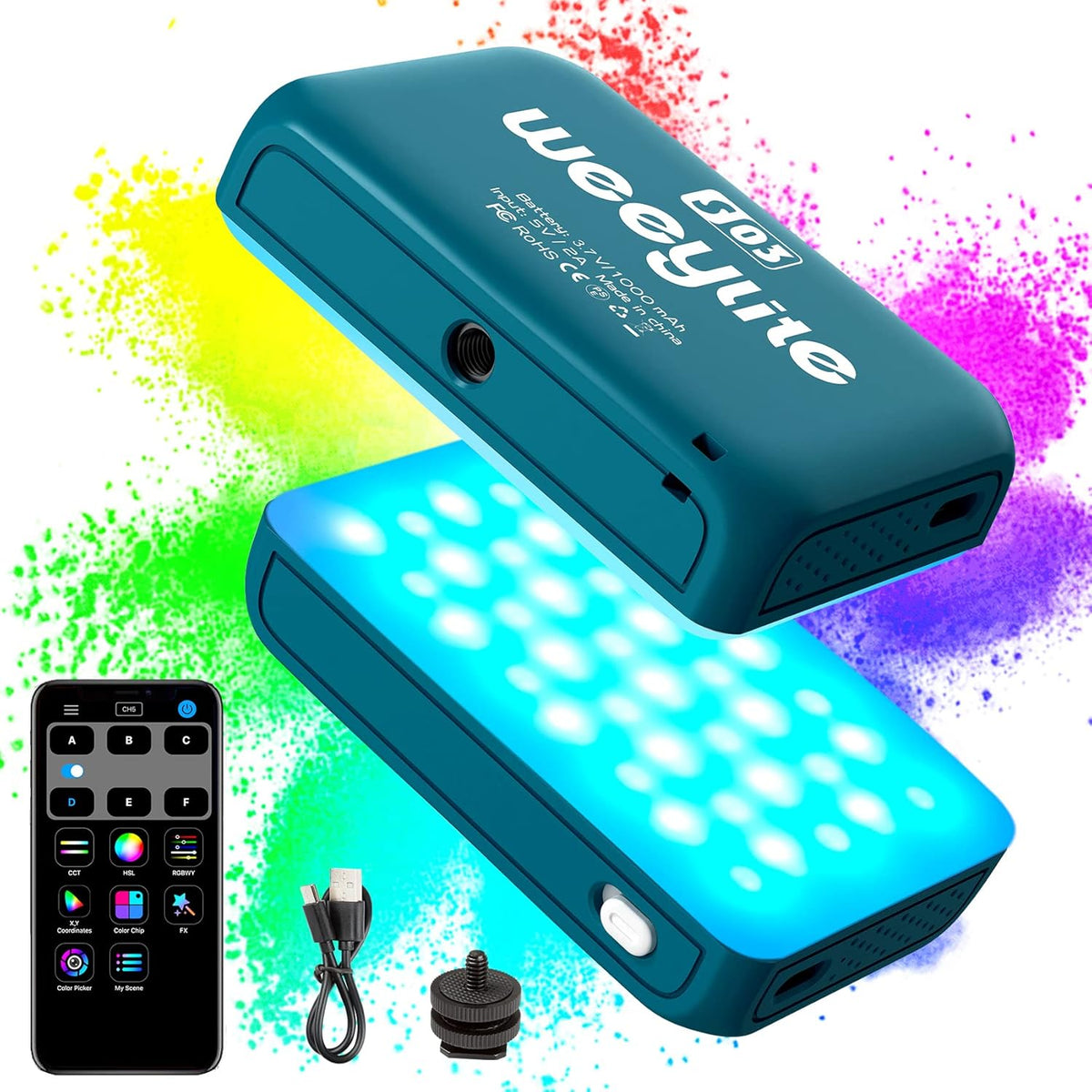 Portable Pocket RGB LED Video Light 2800-6800K N116