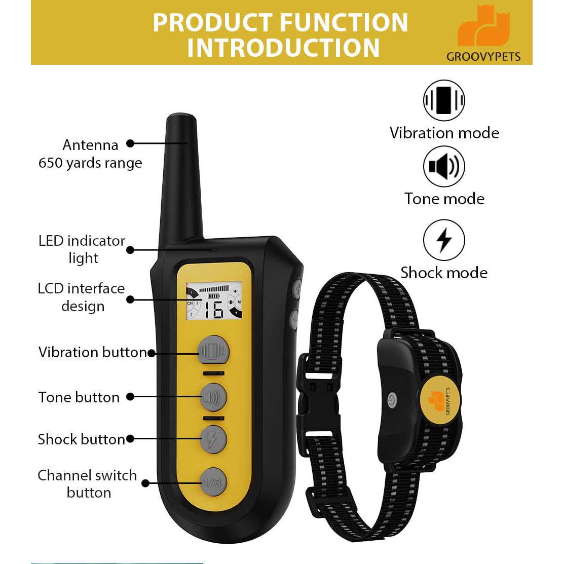 Auto Anti-bark Remote Dog Training Shock Collar V43953