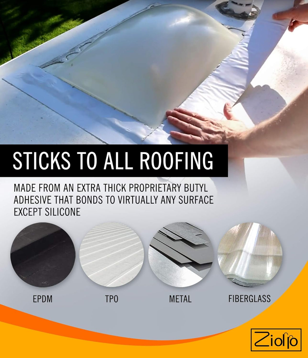 White 4-inch x 50 Foot Roll RV Flex Repair Tape Q521