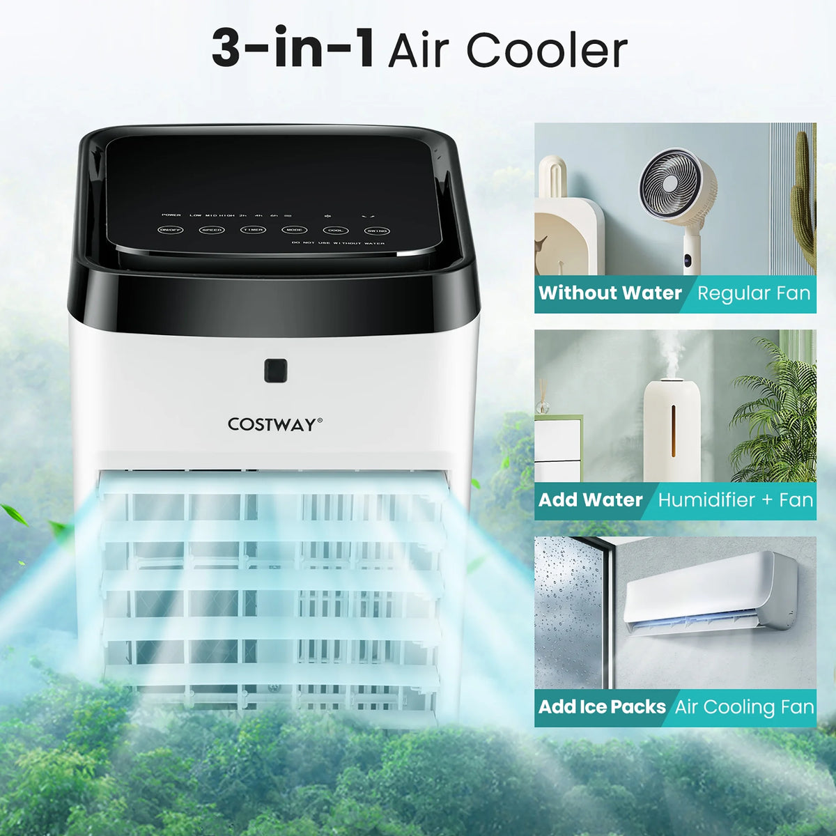 4-in-1 Evaporative Air Cooler with Fan Humidifier G935894