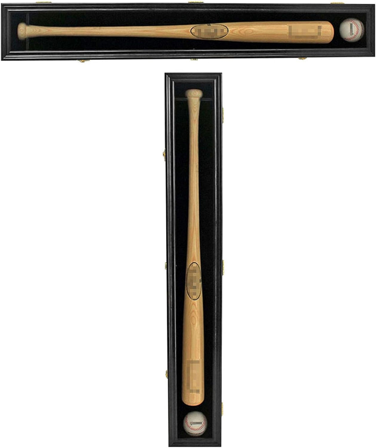Black Baseball Bat Display Case with Lock H36851