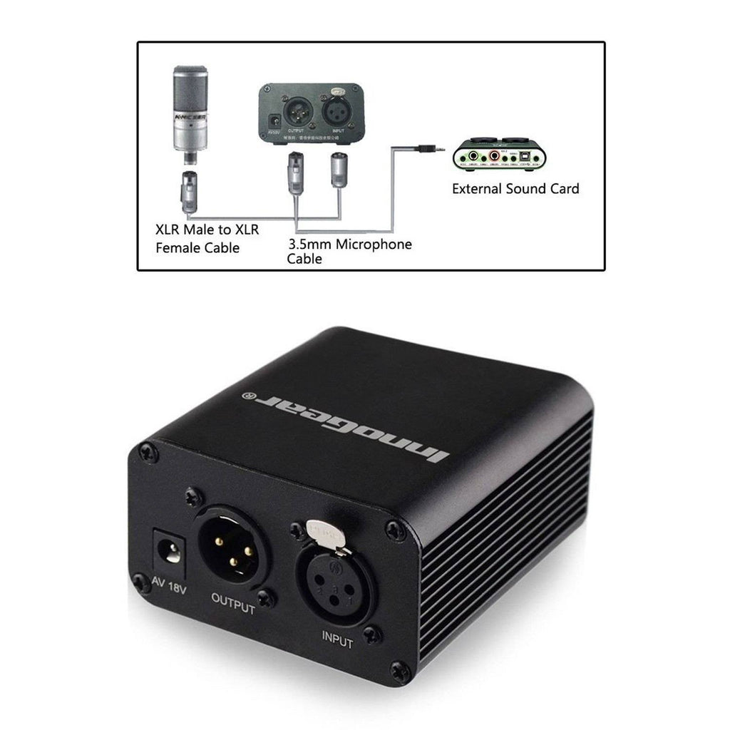 48V Phantom Power Supply with XLR Cable and Adapter H45796