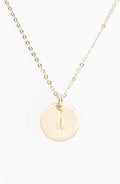 14K Gold Fill Initial Mini Circle Necklace P475