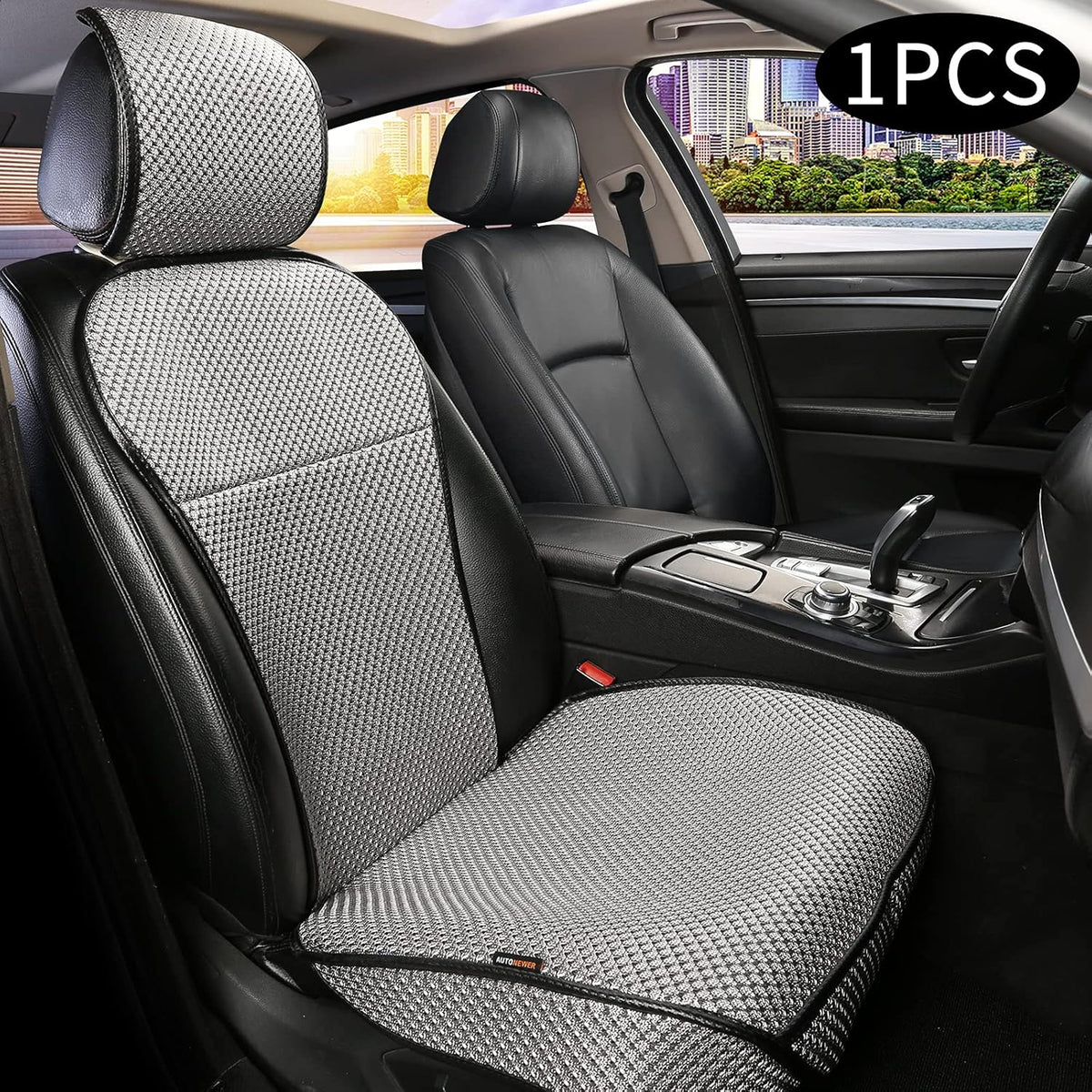 Black Grey 2PCS Breathable Car Seat Cover X106