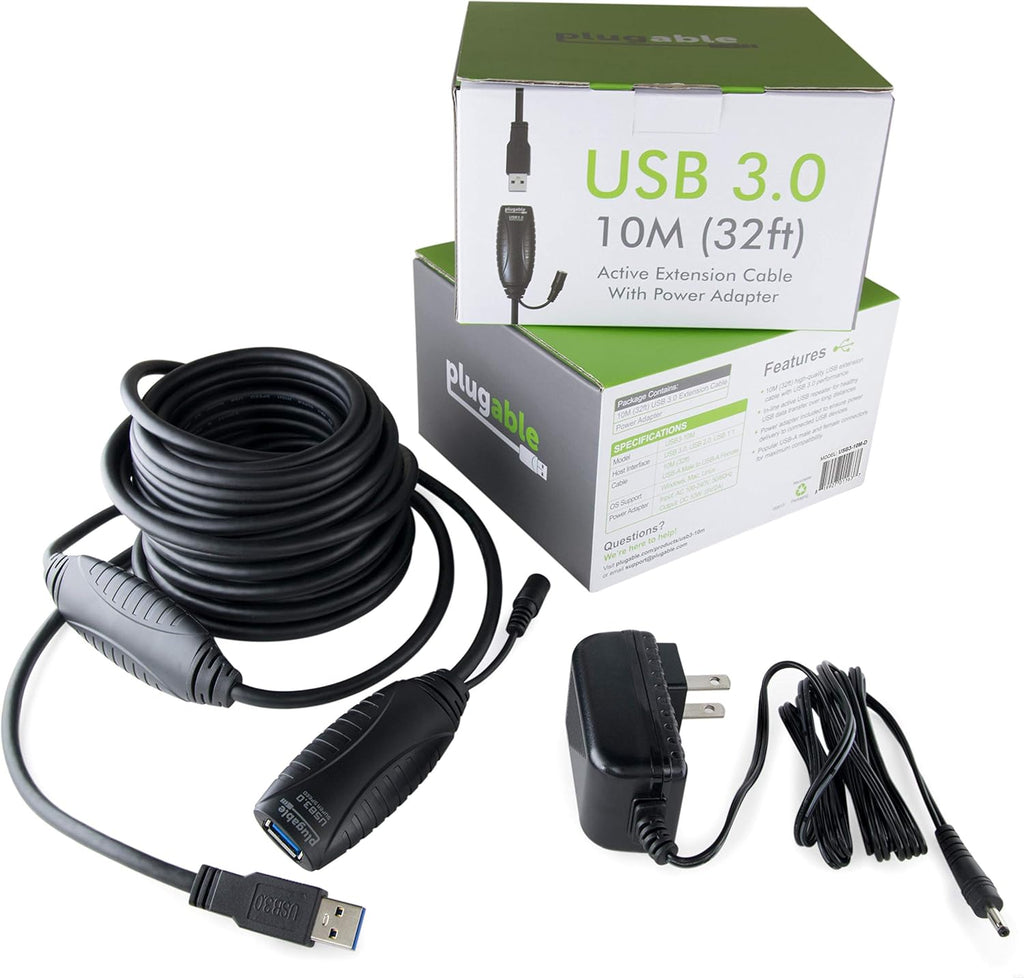 10 Meter USB 3.0 Active Extension Cable with AC Power Adapter X7075